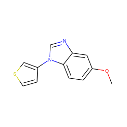 COc1ccc2c(c1)ncn2-c1ccsc1 ZINC000003815797