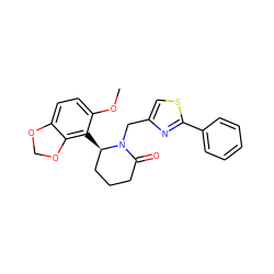 COc1ccc2c(c1[C@@H]1CCCC(=O)N1Cc1csc(-c3ccccc3)n1)OCO2 ZINC000223037764