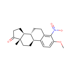COc1ccc2c(c1[N+](=O)[O-])CC[C@@H]1[C@@H]2CC[C@]2(C)C(=O)CC[C@@H]12 ZINC000003780812