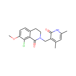 COc1ccc2c(c1Cl)C(=O)N(Cc1c(C)cc(C)[nH]c1=O)CC2 ZINC000220932489