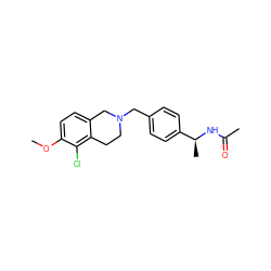 COc1ccc2c(c1Cl)CCN(Cc1ccc([C@H](C)NC(C)=O)cc1)C2 ZINC001772624233