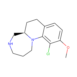 COc1ccc2c(c1Cl)N1CCCNC[C@H]1CC2 ZINC001772600412