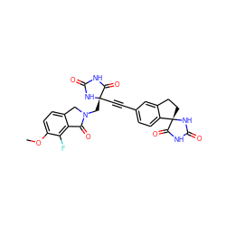 COc1ccc2c(c1F)C(=O)N(C[C@@]1(C#Cc3ccc4c(c3)CC[C@]43NC(=O)NC3=O)NC(=O)NC1=O)C2 ZINC000068206879