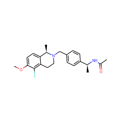 COc1ccc2c(c1F)CCN(Cc1ccc([C@H](C)NC(C)=O)cc1)[C@@H]2C ZINC001772611257