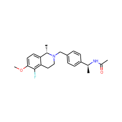 COc1ccc2c(c1F)CCN(Cc1ccc([C@H](C)NC(C)=O)cc1)[C@H]2C ZINC001772623004