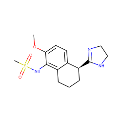 COc1ccc2c(c1NS(C)(=O)=O)CCC[C@@H]2C1=NCCN1 ZINC000103272271