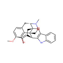 COc1ccc2c(c1O)[C@]13CCN(C)[C@@H](C2)[C@@]12CC(=C(C)C)[C@@H]3c1[nH]c3ccccc3c1C2 ZINC000100869763