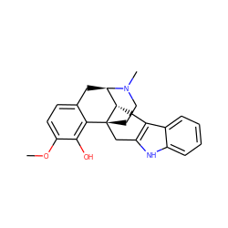 COc1ccc2c(c1O)[C@]13CCN(C)[C@H](C2)[C@@H]1Cc1c([nH]c2ccccc12)C3 ZINC000013797325