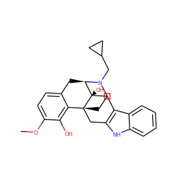 COc1ccc2c(c1O)[C@]13CCN(CC4CC4)[C@H](C2)[C@]1(O)Cc1c([nH]c2ccccc12)C3 ZINC000013797336