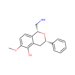 COc1ccc2c(c1O)C[C@@H](c1ccccc1)O[C@H]2CN ZINC000013824660