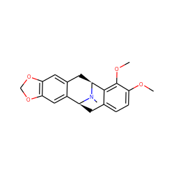 COc1ccc2c(c1OC)[C@@H]1Cc3cc4c(cc3[C@H](C2)N1C)OCO4 ZINC000038617606