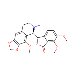 COc1ccc2c(c1OC)C(=O)O[C@@H]2[C@H]1c2c(cc3c(c2OC)OCO3)CCN1C ZINC000019418974