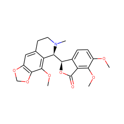 COc1ccc2c(c1OC)C(=O)O[C@H]2[C@H]1c2c(cc3c(c2OC)OCO3)CCN1C ZINC000019418976