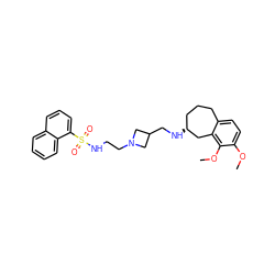 COc1ccc2c(c1OC)C[C@H](NCC1CN(CCNS(=O)(=O)c3cccc4ccccc34)C1)CCC2 ZINC000013439514