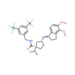COc1ccc2c(c1OC)CC[C@H]2N[C@@H]1CC[C@@](C(=O)NCc2cc(C(F)(F)F)cc(C(F)(F)F)c2)(C(C)C)C1 ZINC000096284312