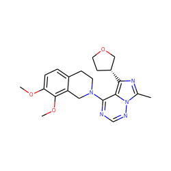 COc1ccc2c(c1OC)CN(c1ncnn3c(C)nc([C@@H]4CCOC4)c13)CC2 ZINC000169711647