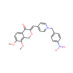 COc1ccc2c(c1OC)CO/C(=C\c1cc[n+](Cc3ccc([N+](=O)[O-])cc3)cc1)C2=O ZINC000473151810