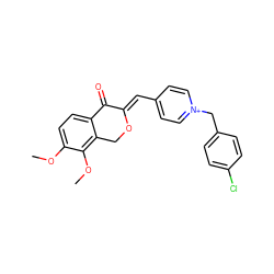 COc1ccc2c(c1OC)CO/C(=C\c1cc[n+](Cc3ccc(Cl)cc3)cc1)C2=O ZINC000473149119