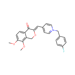 COc1ccc2c(c1OC)CO/C(=C\c1cc[n+](Cc3ccc(F)cc3)cc1)C2=O ZINC000473152872