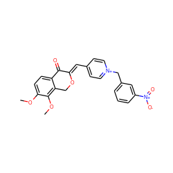 COc1ccc2c(c1OC)CO/C(=C\c1cc[n+](Cc3cccc([N+](=O)[O-])c3)cc1)C2=O ZINC000473149710