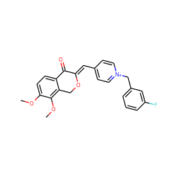 COc1ccc2c(c1OC)CO/C(=C\c1cc[n+](Cc3cccc(F)c3)cc1)C2=O ZINC000473145920