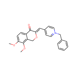 COc1ccc2c(c1OC)CO/C(=C\c1cc[n+](Cc3ccccc3)cc1)C2=O ZINC000473150833