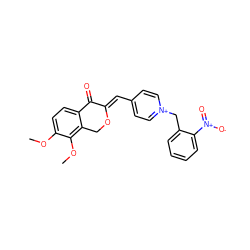 COc1ccc2c(c1OC)CO/C(=C\c1cc[n+](Cc3ccccc3[N+](=O)[O-])cc1)C2=O ZINC000473144831