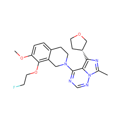 COc1ccc2c(c1OCCF)CN(c1ncnn3c(C)nc([C@@H]4CCOC4)c13)CC2 ZINC000169711806