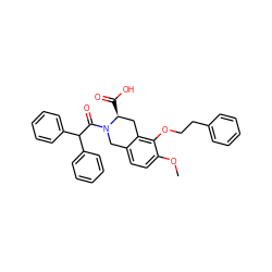 COc1ccc2c(c1OCCc1ccccc1)C[C@H](C(=O)O)N(C(=O)C(c1ccccc1)c1ccccc1)C2 ZINC000027657670