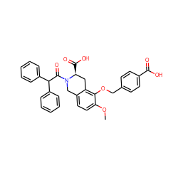 COc1ccc2c(c1OCc1ccc(C(=O)O)cc1)C[C@H](C(=O)O)N(C(=O)C(c1ccccc1)c1ccccc1)C2 ZINC000027717342