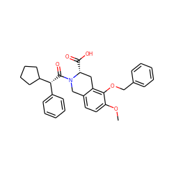 COc1ccc2c(c1OCc1ccccc1)C[C@@H](C(=O)O)N(C(=O)[C@H](c1ccccc1)C1CCCC1)C2 ZINC000000834282