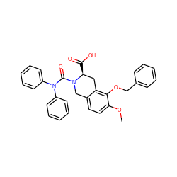 COc1ccc2c(c1OCc1ccccc1)C[C@H](C(=O)O)N(C(=O)N(c1ccccc1)c1ccccc1)C2 ZINC000027656628