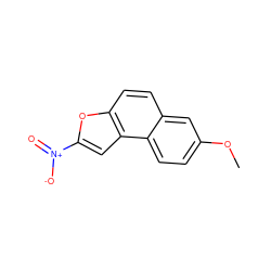 COc1ccc2c(ccc3oc([N+](=O)[O-])cc32)c1 ZINC000001574599