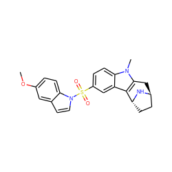 COc1ccc2c(ccn2S(=O)(=O)c2ccc3c(c2)c2c(n3C)C[C@H]3CC[C@H]2N3)c1 ZINC000167329348