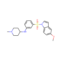 COc1ccc2c(ccn2S(=O)(=O)c2cccc(NC3CCN(C)CC3)c2)c1 ZINC000035261915