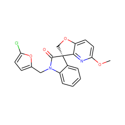 COc1ccc2c(n1)[C@]1(CO2)C(=O)N(Cc2ccc(Cl)o2)c2ccccc21 ZINC000103200275