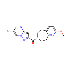 COc1ccc2c(n1)CCN(C(=O)c1cc3ncc(Br)cn3n1)CC2 ZINC000150170120