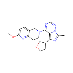 COc1ccc2c(n1)CCN(c1ncnn3c(C)nc([C@@H]4CCOC4)c13)C2 ZINC000169711658