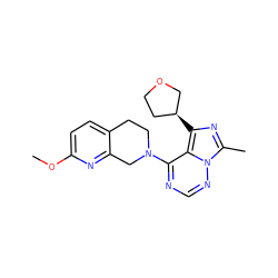 COc1ccc2c(n1)CN(c1ncnn3c(C)nc([C@H]4CCOC4)c13)CC2 ZINC000169688262