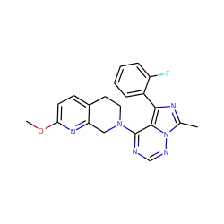 COc1ccc2c(n1)CN(c1ncnn3c(C)nc(-c4ccccc4F)c13)CC2 ZINC000169711701