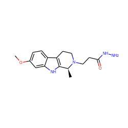 COc1ccc2c3c([nH]c2c1)[C@H](C)N(CCC(=O)NN)CC3 ZINC000000300265