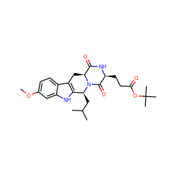 COc1ccc2c3c([nH]c2c1)[C@H](CC(C)C)N1C(=O)[C@H](CCC(=O)OC(C)(C)C)NC(=O)[C@@H]1C3 ZINC000035636075