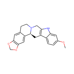 COc1ccc2c3c([nH]c2c1)CN1CCc2cc4c(cc2[C@@H]1C3)OCO4 ZINC001772623299