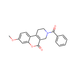 COc1ccc2c3c(c(=O)oc2c1)CN(C(=O)c1ccccc1)CC3 ZINC000013764655