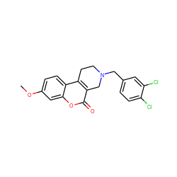 COc1ccc2c3c(c(=O)oc2c1)CN(Cc1ccc(Cl)c(Cl)c1)CC3 ZINC000013764641