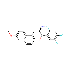 COc1ccc2c3c(ccc2c1)O[C@@H](c1cc(F)c(F)cc1F)[C@H](N)C3 ZINC001772603387