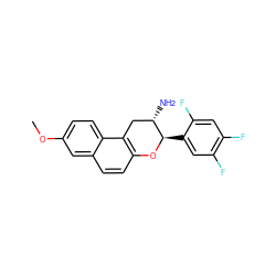 COc1ccc2c3c(ccc2c1)O[C@H](c1cc(F)c(F)cc1F)[C@@H](N)C3 ZINC001772595659