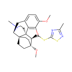 COc1ccc2c3c1O[C@@H]1[C@]34CCN(C)[C@H](C2)[C@]42CC[C@@]1(OC)[C@@H](CSc1nc(C)ns1)C2 ZINC000148716754