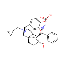 COc1ccc2c3c1O[C@@H]1[C@]34CCN(CC3CC3)[C@H](C2)[C@]42CC[C@@]1(OC)[C@@H]([C@H](NCC(=O)O)c1ccccc1)C2 ZINC000144852422