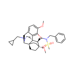COc1ccc2c3c1O[C@@H]1[C@]34CCN(CC3CC3)[C@H](C2)[C@]42CC[C@@]1(OC)[C@@H](CN(Cc1ccccc1)S(C)(=O)=O)C2 ZINC000148752264